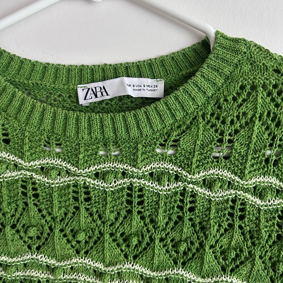 ZARA textured cropped knit sweater - Picture 4 of 6